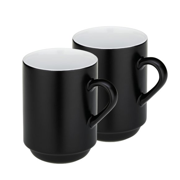 KELA MATTIA Kubki ceramiczne 0,3 l. / 2 szt. / czarne / FreeForm