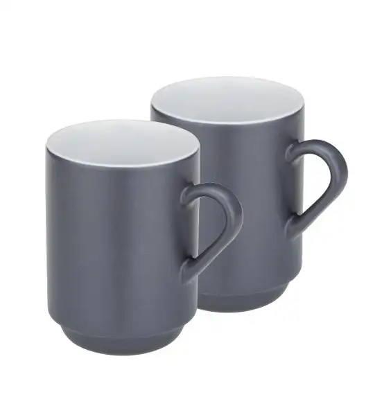 KELA MATTIA Kubki ceramiczne 0,3 l. / 2 szt. / szare / FreeForm