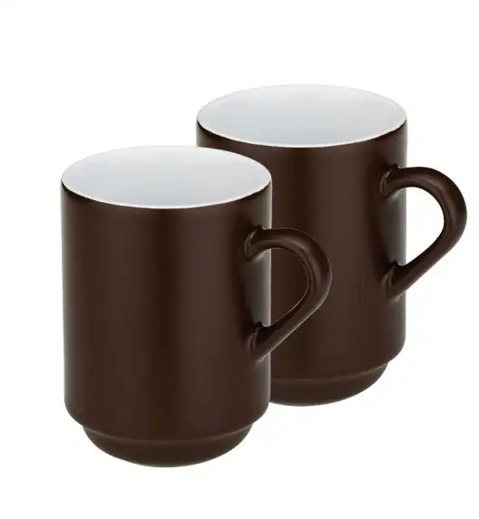 KELA MATTIA Kubki ceramiczne 0,3 l. / 2 szt. / brązowe / FreeForm