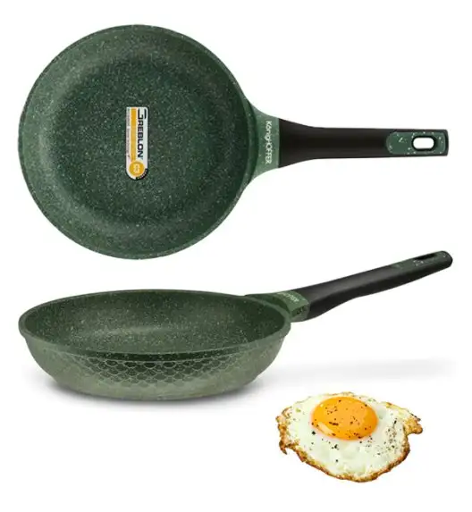 KönigHOFFER GREEN HUSK Patelnia granitowa 24 cm / indukcja / powłoka GREBLON C3 Granite