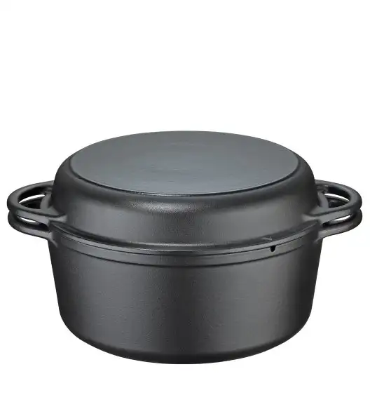 KUCHENPROFI BBQ Garnek żeliwny z pokrywką 2w1 / 5,7 l / FreeForm