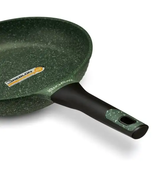 KönigHOFFER GREEN HUSK Patelnia granitowa 20 cm + pokrywka szklana TADAR / indukcja