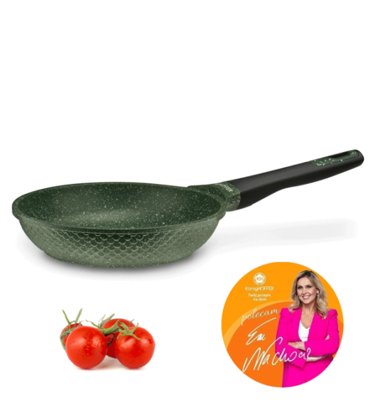 KönigHOFFER GREEN HUSK Patelnia granitowa 20 cm + pokrywka szklana TADAR / indukcja