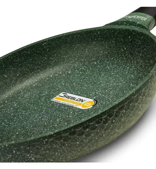 KönigHOFFER GREEN HUSK Patelnia granitowa 24 cm + pokrywka uniwersalna TADAR / indukcja