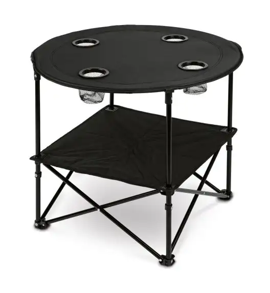 TADAR Stolik składany z torbą 72 x 60 cm / turystyczny / czarny / wędkarski na ryby