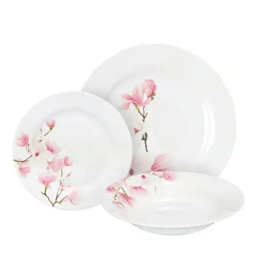 AMBITION MAGNOLIA Serwis obiadowy 18 elementów dla 6 osób / porcelana