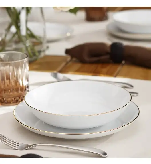 CHODZIEŻ CITY ZŁOTY B326 Serwis obiadowy 18 el / 6 osób / porcelana