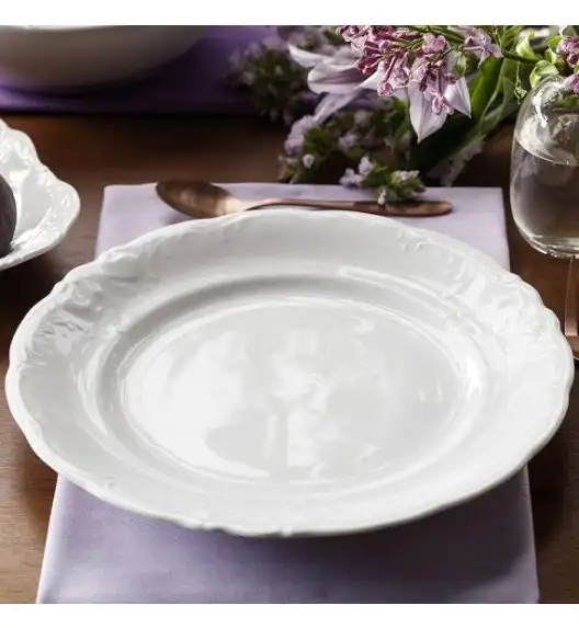 CHODZIEŻ FRYDERYKA BIAŁA C001 Serwis obiadowy 40 el / 12 osób / porcelana
