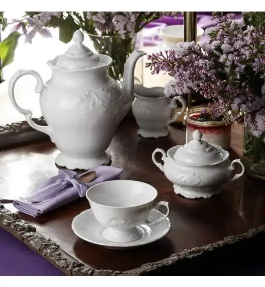 CHODZIEŻ FRYDERYKA BIAŁA C001 Serwis kawowy 39 el / 12 osób / porcelana