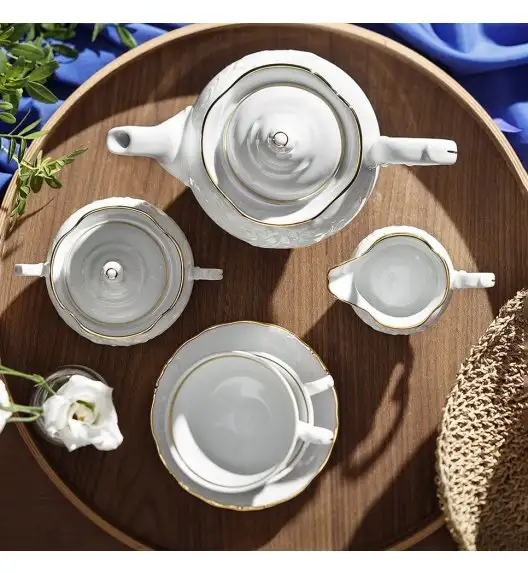 CHODZIEŻ FRYDERYKA ZŁOTA LINIA B236 Serwis kawowy 39 el / 12 osób / porcelana