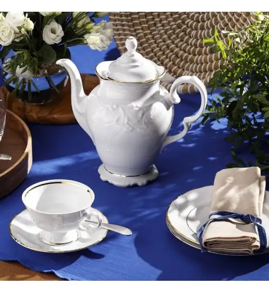 CHODZIEŻ FRYDERYKA ZŁOTA LINIA B236 Serwis kawowy 39 el / 12 osób / porcelana