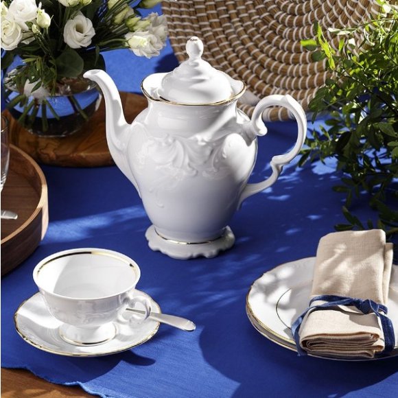 CHODZIEŻ FRYDERYKA ZŁOTA LINIA B236 Serwis kawowy 39 el / 12 osób / porcelana