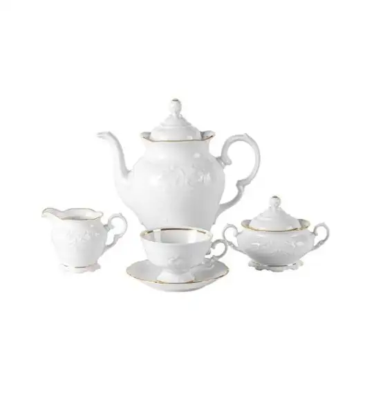 CHODZIEŻ FRYDERYKA ZŁOTA LINIA B236 Serwis kawowy 39 el / 12 osób / porcelana