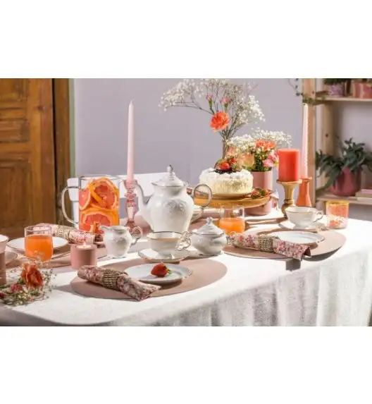CHODZIEŻ FRYDERYKA ZŁOTA LINIA C236 Serwis kawowy 39 el / 12 osób / porcelana ecru