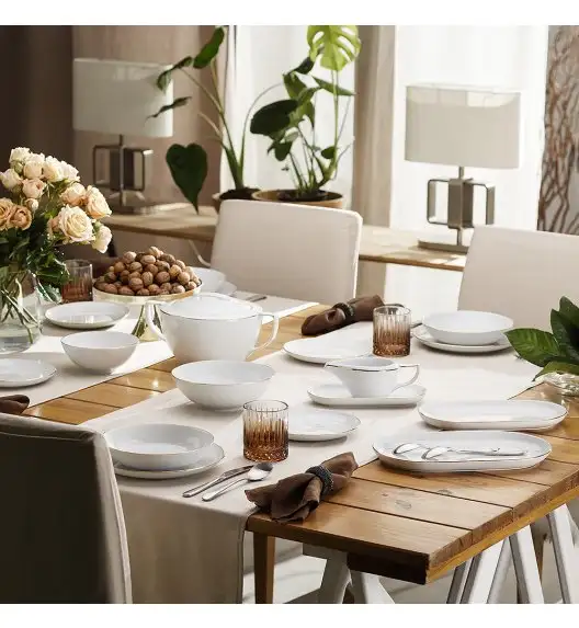 CHODZIEŻ CITY ZŁOTY B326 Serwis obiadowy 36 el / 12 osób / porcelana