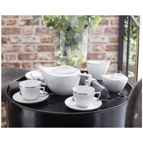 CHODZIEŻ CITY PLATYNOWA B325 Serwis kawowy 12 el / 6 osób / porcelana