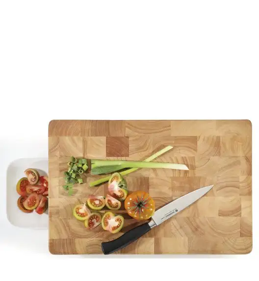 ZASSENHAUS Blok do krojenia typu end grain 45 x 30 x 8,5 cm  / drewno kauczukowca / FreeForm