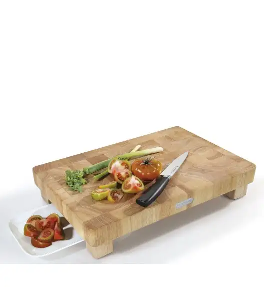 ZASSENHAUS Blok do krojenia typu end grain 45 x 30 x 8,5 cm  / drewno kauczukowca / FreeForm