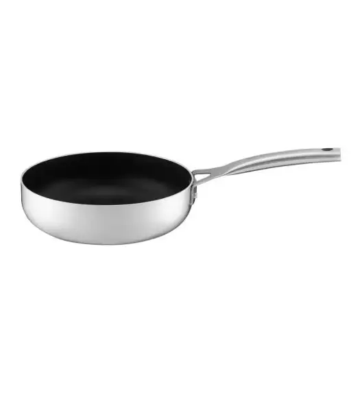 AMBITION DOTT Patelnia głęboka 24 cm / srebrna / indukcja / powłoka non-stick