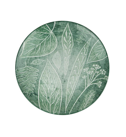 LUBIANA BOSS KERAJET DIGITAL PRINTING | 9075 KJ LIŚCIE | Talerz obiadowy 27 cm | niebieski