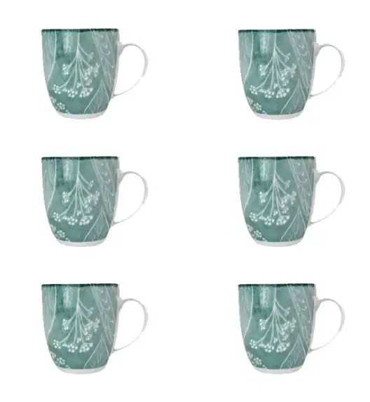 LUBIANA BOSS KERAJET DIGITAL PRINTING | 9075 KJ LIŚCIE | 6x Kubek 380 ml | niebieski