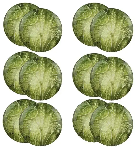 LUBIANA BOSS KERAJET DIGITAL PRINTING | 9075A KJ LIŚCIE | 12x Talerz obiadowy 27 cm | zielony