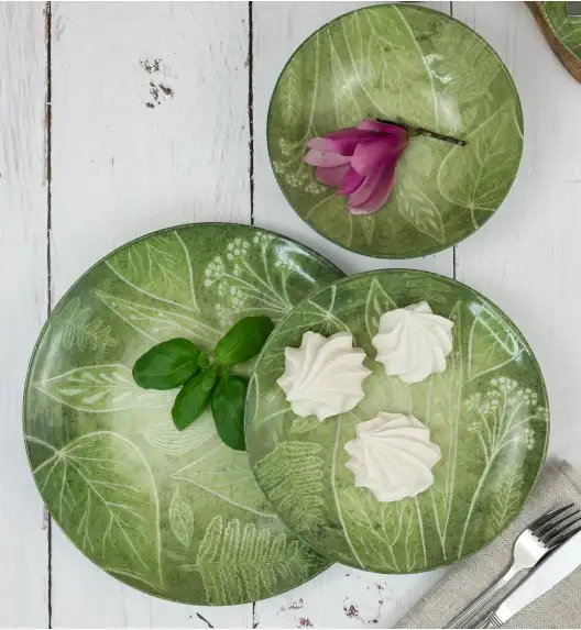 LUBIANA BOSS KERAJET DIGITAL PRINTING | 9075A KJ LIŚCIE | Talerz głęboki / salaterka 17,5 cm | zielony