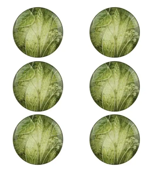 LUBIANA BOSS KERAJET DIGITAL PRINTING | 9075A KJ LIŚCIE | 6x Talerz głęboki / salaterka 17,5 cm | zielony