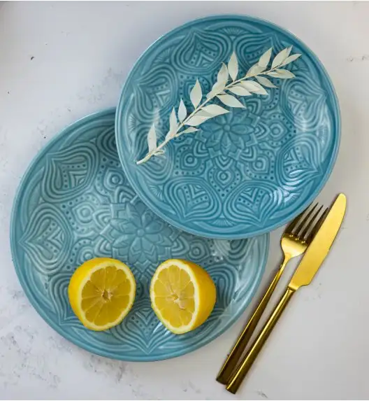 LUBIANA ORIENTAL | K6 NIEBIESKI | Talerz deserowy 21 cm | porcelana luz 