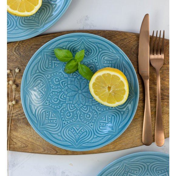 LUBIANA ORIENTAL | K6 NIEBIESKI | Talerz deserowy 21 cm | porcelana luz 