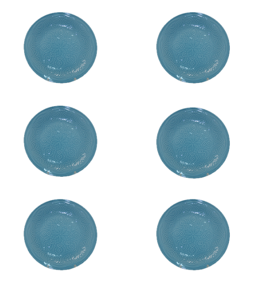 LUBIANA ORIENTAL | K6 NIEBIESKI | 6x Talerz deserowy 21 cm | porcelana luz 