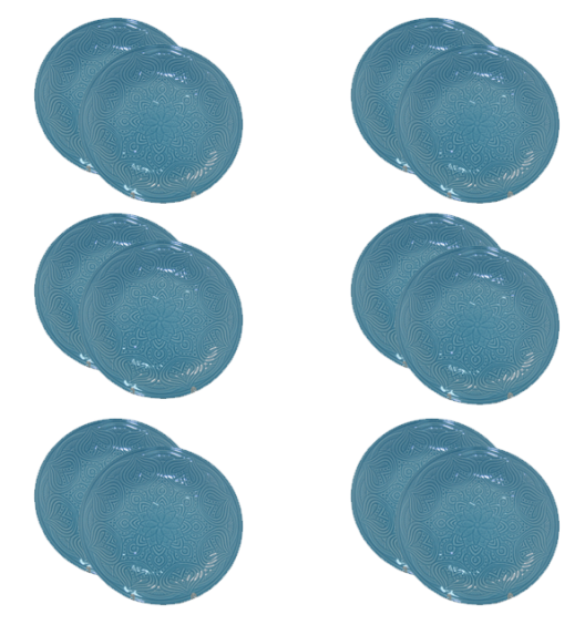 LUBIANA ORIENTAL | K6 NIEBIESKI | 12x Talerz deserowy 21 cm | porcelana luz 