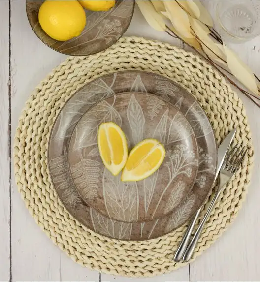 LUBIANA BOSS KERAJET DIGITAL PRINTING | 9075B KJ LIŚCIE | 6x Salaterka 17,5 cm | brązowa