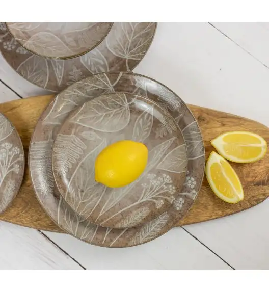 LUBIANA BOSS KERAJET DIGITAL PRINTING | 9075B KJ LIŚCIE | 6x Salaterka 17,5 cm | brązowa