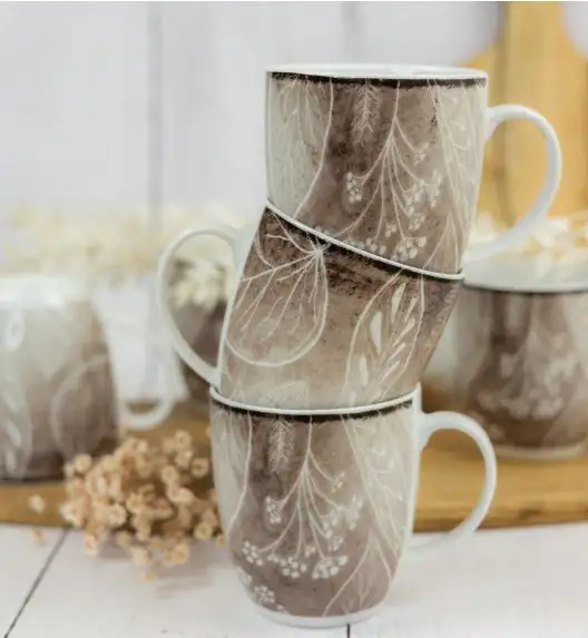 LUBIANA BOSS KERAJET DIGITAL PRINTING | 9075B KJ LIŚCIE | Kubek 380 ml | brązowy