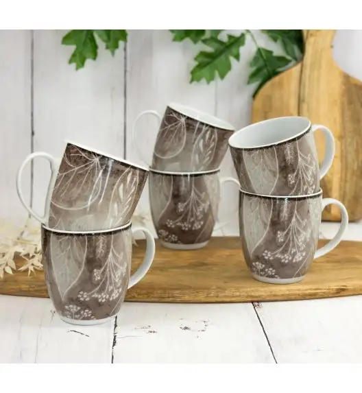 LUBIANA BOSS KERAJET DIGITAL PRINTING | 9075B KJ LIŚCIE | Kubek 380 ml | brązowy