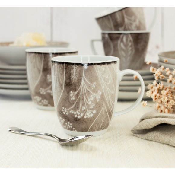 LUBIANA BOSS KERAJET DIGITAL PRINTING | 9075B KJ LIŚCIE | Kubek 380 ml | brązowy