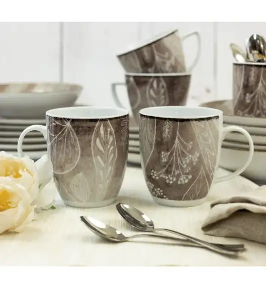 LUBIANA BOSS KERAJET DIGITAL PRINTING | 9075B KJ LIŚCIE | Kubek 380 ml | brązowy