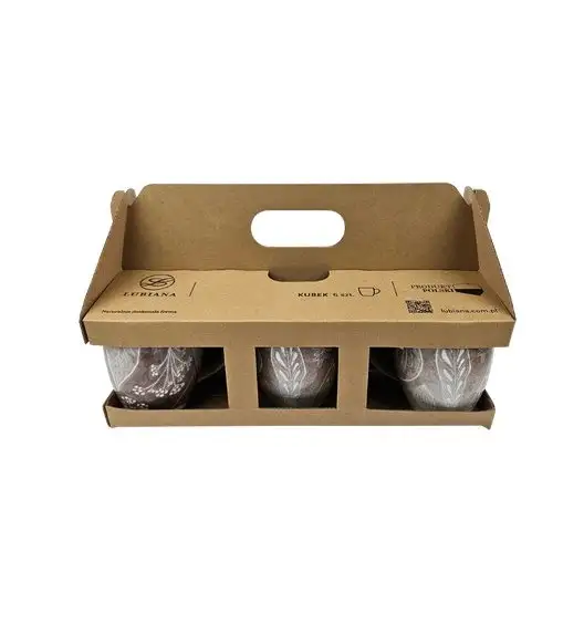 LUBIANA BOSS KERAJET DIGITAL PRINTING | 9075B KJ LIŚCIE | 6x Kubek 380 ml | brązowy