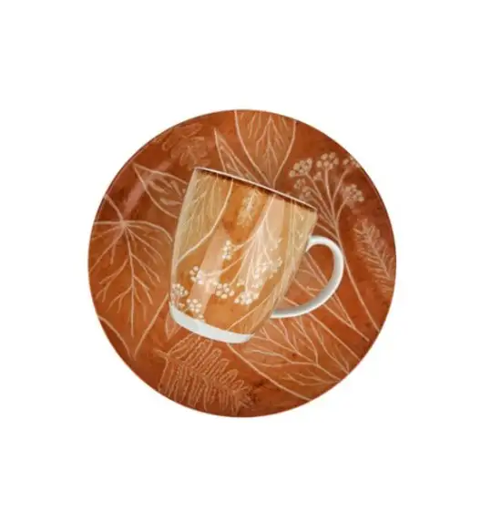 LUBIANA BOSS KERAJET DIGITAL PRINTING | 9075C KJ LIŚCIE | Kubek 380 ml | pomarańczowy