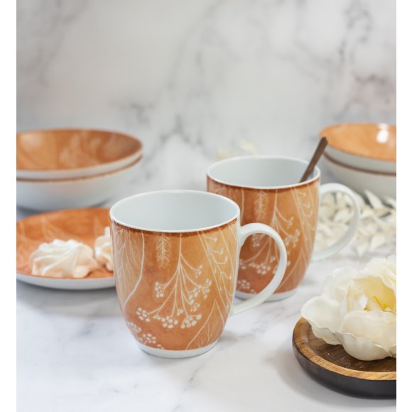 LUBIANA BOSS KERAJET DIGITAL PRINTING | 9075C KJ LIŚCIE | 12x Kubek 380 ml | pomarańczowy