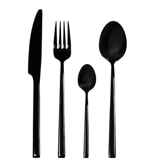 AMBITION COMO BLACK Komplet sztućców 72 el dla 18 osób w pudełku / czarne sztućce
