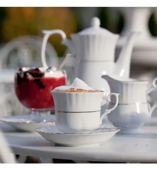 CHODZIEŻ IWONA B014 ZŁOTA LINIA Zestaw kawowy 39 el / 12 osób / porcelana