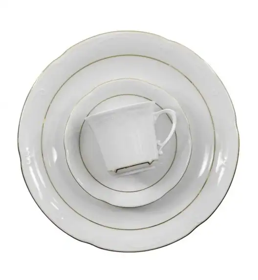 CHODZIEŻ KAMELIA B014 ZŁOTA LINIA Zestaw kawowy 39 el / 12 osób / porcelana
