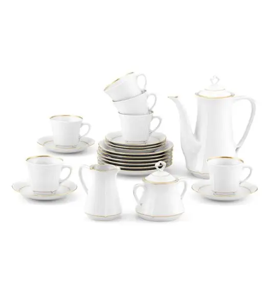 CHODZIEŻ KAMELIA B014 ZŁOTA LINIA Zestaw kawowy 39 el / 12 osób / porcelana