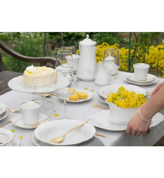 CHODZIEŻ KAMELIA B014 ZŁOTA LINIA Zestaw kawowy 39 el / 12 osób / porcelana