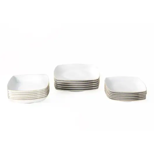 CHODZIEŻ AKCENT 3603 ZŁOTA LINIA Zestaw obiadowy 18 el / 6 osób / porcelana