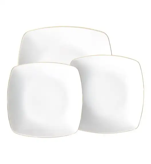 CHODZIEŻ AKCENT 3603 ZŁOTA LINIA Zestaw obiadowy 18 el / 6 osób / porcelana