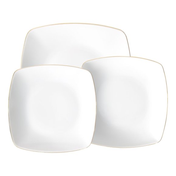 CHODZIEŻ AKCENT 3603 ZŁOTA LINIA Zestaw obiadowy 18 el / 6 osób / porcelana