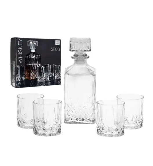 WYPRZEDAŻ! KOOPMAN EXCELLENT HOUSEWARE Zestaw do whisky Karafka + 3 szklanki / 4 el / szkło 
